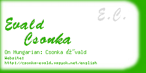 evald csonka business card